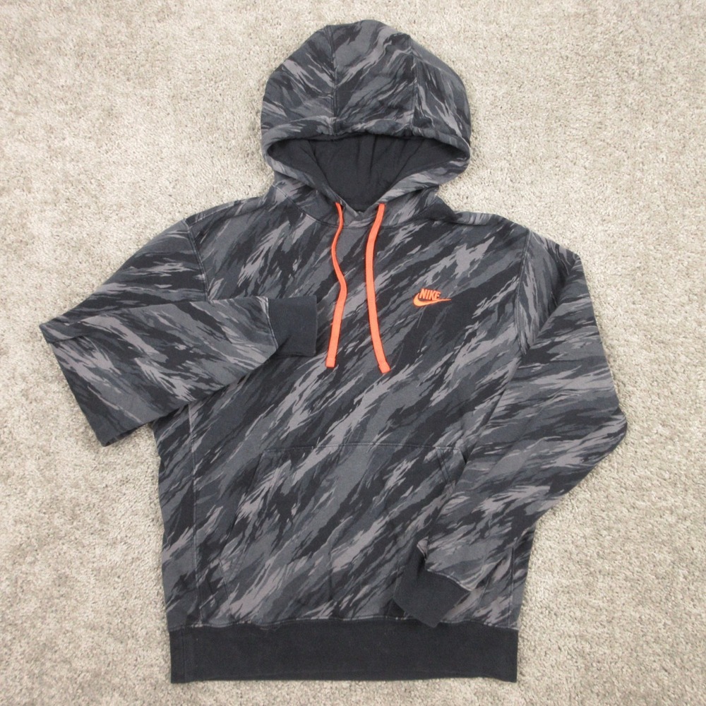 Nike Sweater Mens S Black Camo Sportswear Club Fleece Pullover Hoodie Sweatshirt